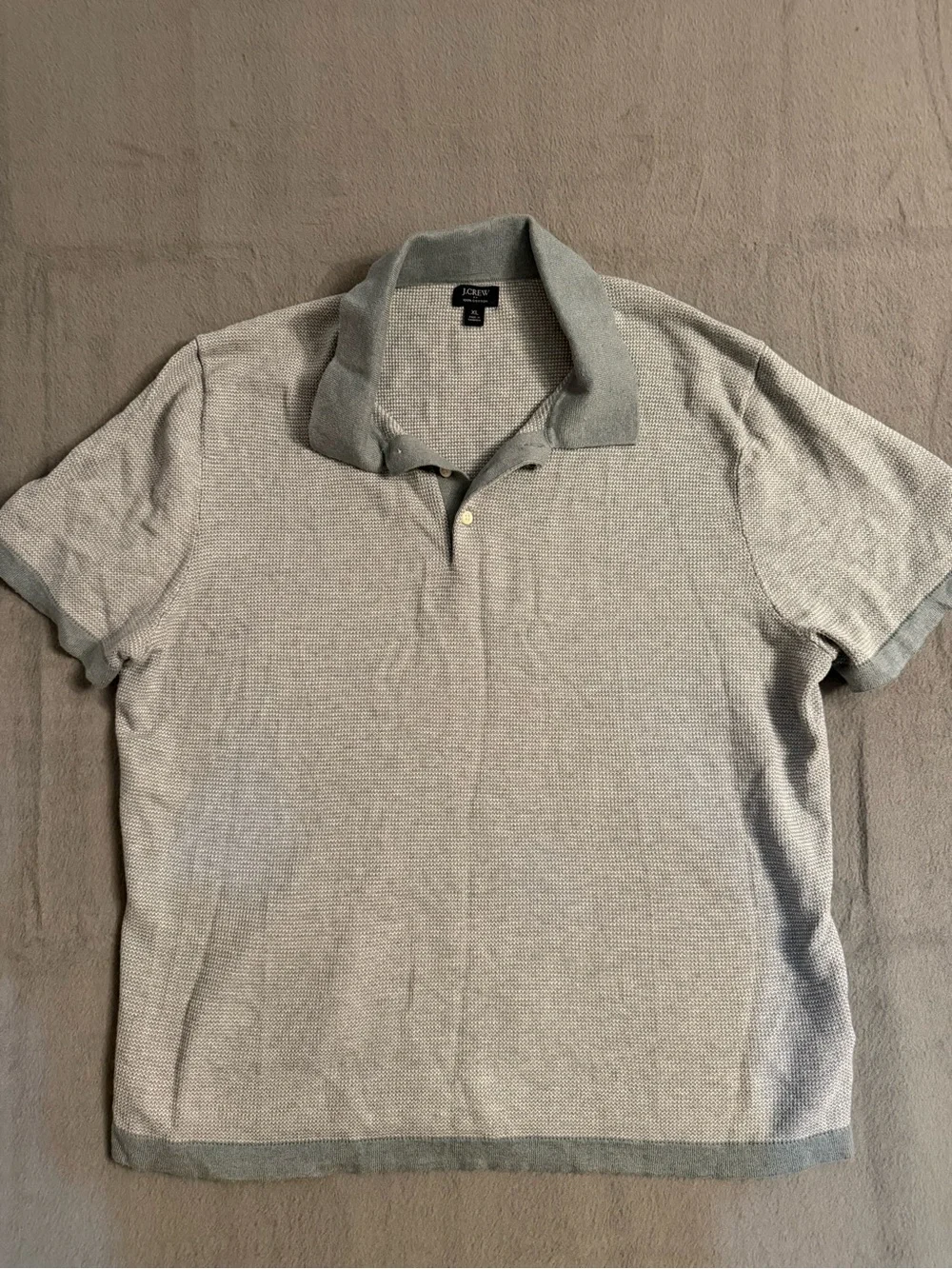 J.Crew Birds Eye Men’s Woven Polo Light blue xl